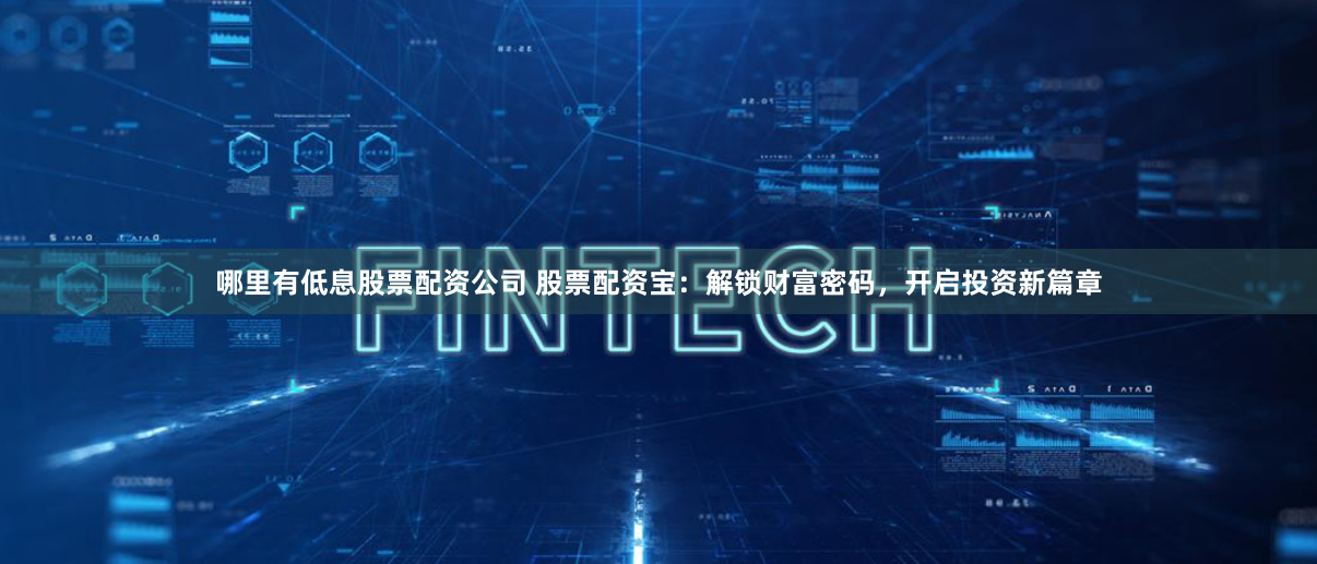 哪里有低息股票配资公司 股票配资宝：解锁财富密码，开启投资新篇章