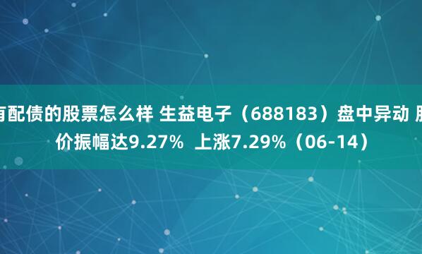 有配债的股票怎么样 生益电子（688183）盘中异动 股价振幅达9.27%  上涨7.29%（06-14）